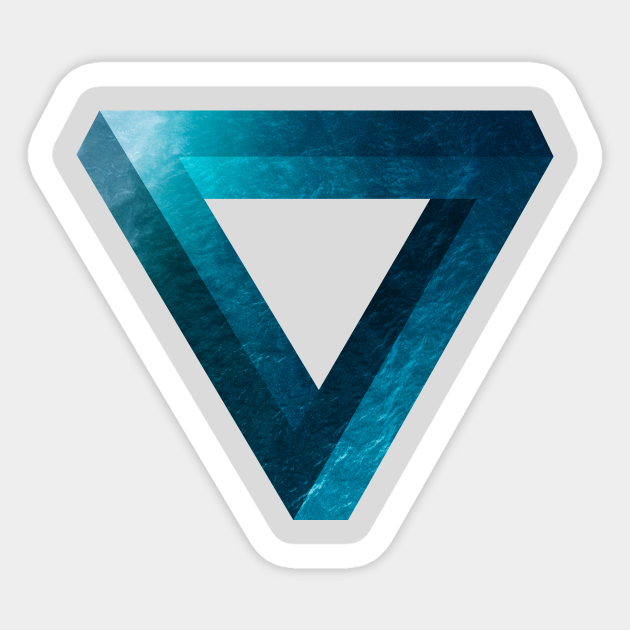 Sea Blue Penrose Triangle - Penrose Triangle - Sticker | TeePublic AU