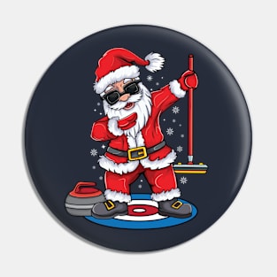 Dabbing Santa Curling player curling Broom curler christmas Curling Pin