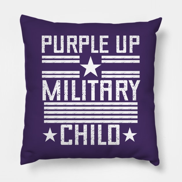 Purple Up For Military Kids - Month of the Military Child 2023 Pillow by PraiseArts 