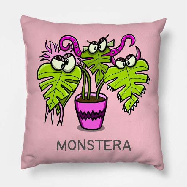 Monstera Monster Plant Pillow by Hallo Molly