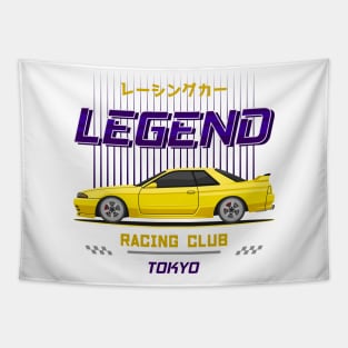Racing Club Yellow Skyline GTR R32 Tapestry