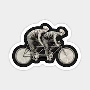 Vintage Men on a Vintage Bicycle Magnet