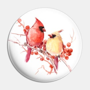 Cardinal Birds Pin