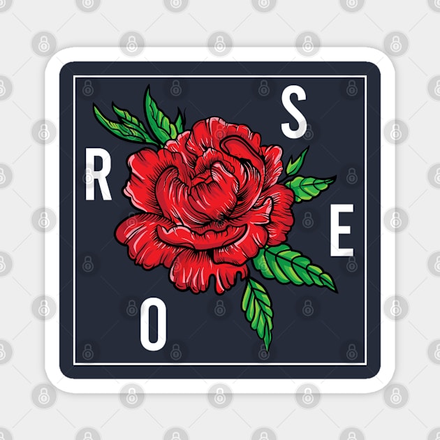 RED ROSE Magnet by FIFTY CLOTH