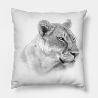 Lioness Looking into Distance | African Wildlife Pillow