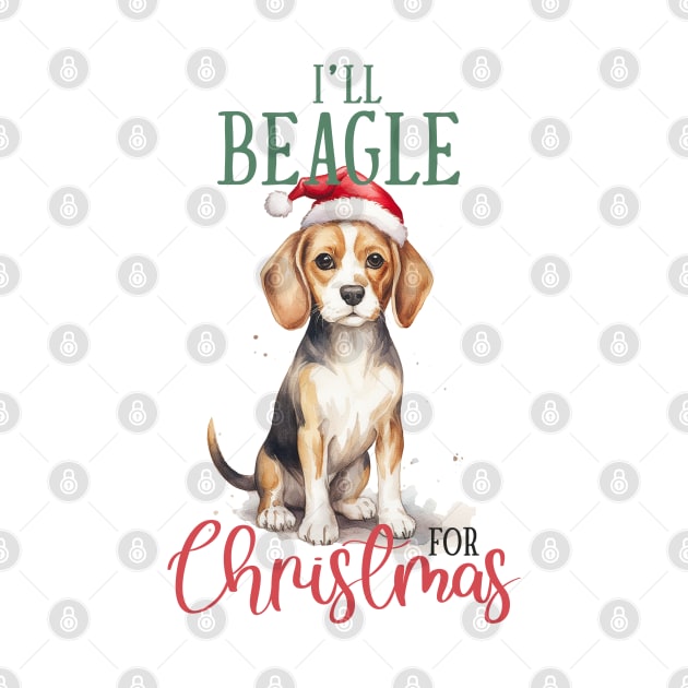 Christmas Beagle Pun by Chromatic Fusion Studio