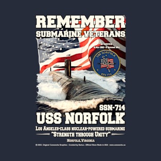 USS Norfolk SSN-714 Submarine veterans T-Shirt