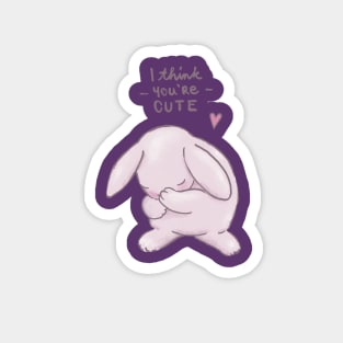 I think you are cute, shy rabbit in love Magnet