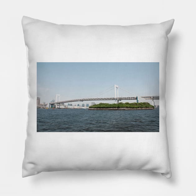 Tokyo Bridge With Island Pillow by jojobob