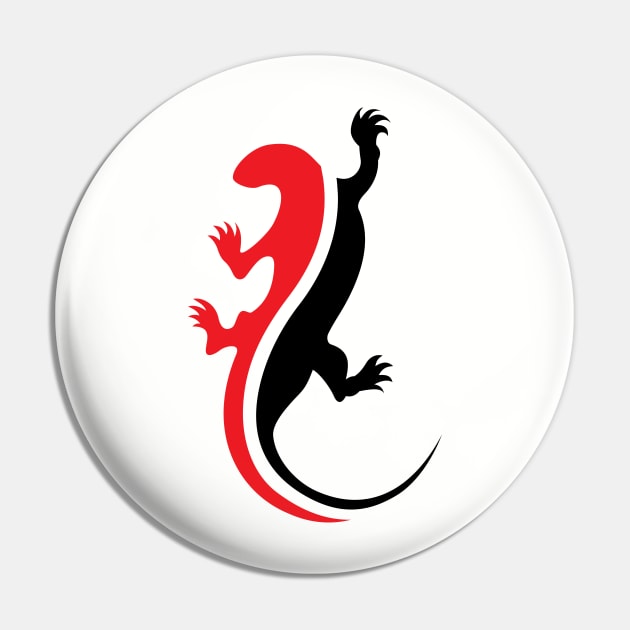 Cool red black Lizard Pin by imdesign