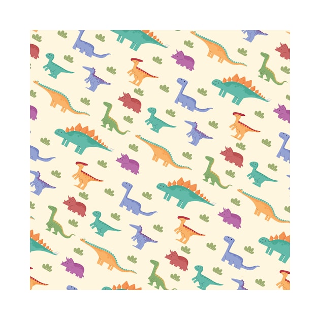 Dinosaur pattern Dino T-Rex by BestsellerTeeShirts