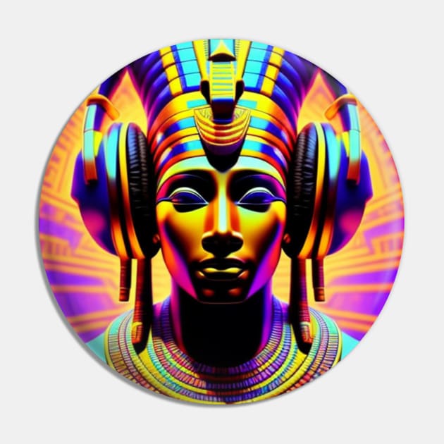 Ancient Egyptian Psychedelic Afrofuturism Music Pin by musicgeniusart