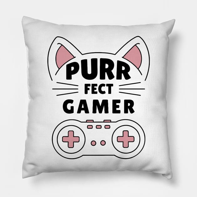 PURR-fect gamer Pillow by XYDstore