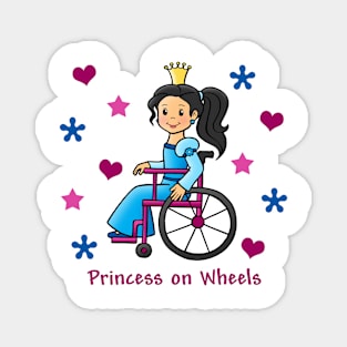 Princess On Wheels (Black Hair) Magnet