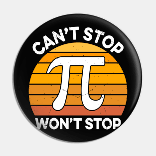 Can't Stop Pi Won't Stop Math Pi Day Teacher Leopard Rainbow Pin