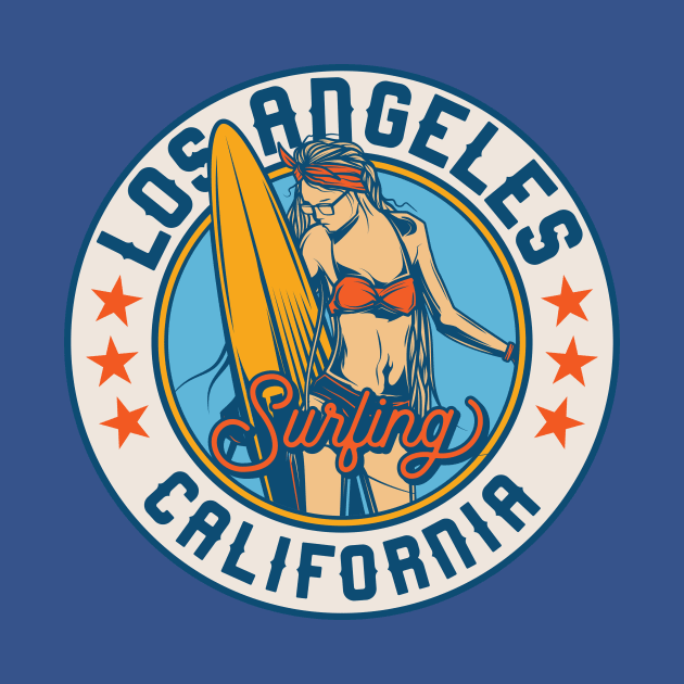 Vintage Surfing Badge for Los Angeles, California by SLAG_Creative