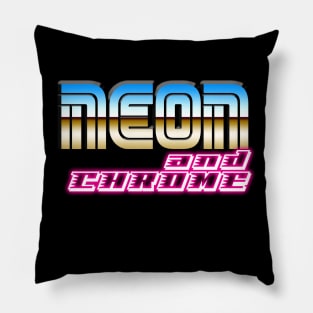 Neon and Chrome Pillow