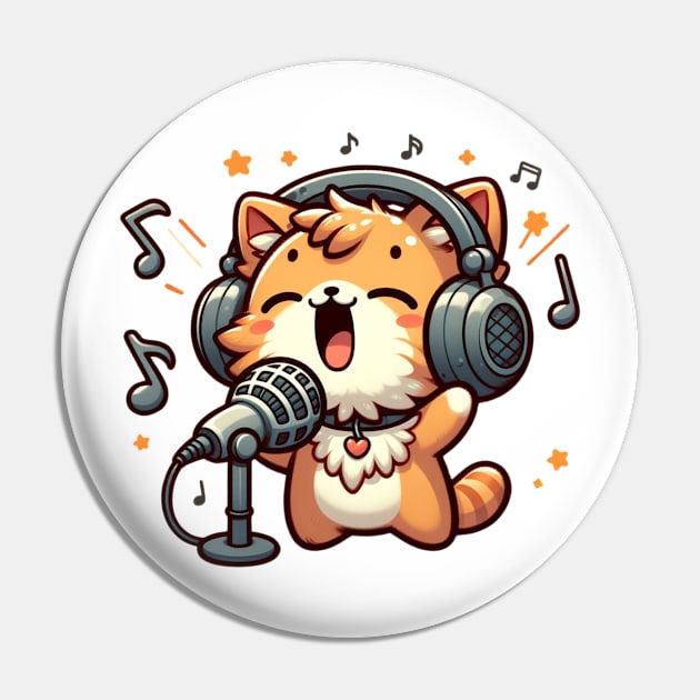 Singing Cat Pin by Bubbles