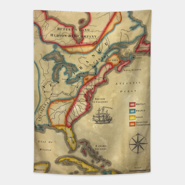 North America 1755 Tapestry by WonderWebb