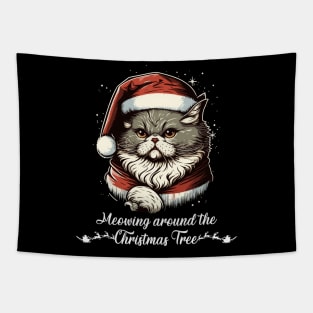 Cute Ugly Christmas Cat Gift Funny Cat Christmas Tapestry