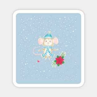 Holiday Christmas Mouse Magnet