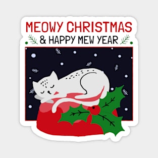 Meowy Christmas & Happy Cat Year Magnet