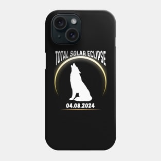 wolf solar eclipse 2024 Phone Case