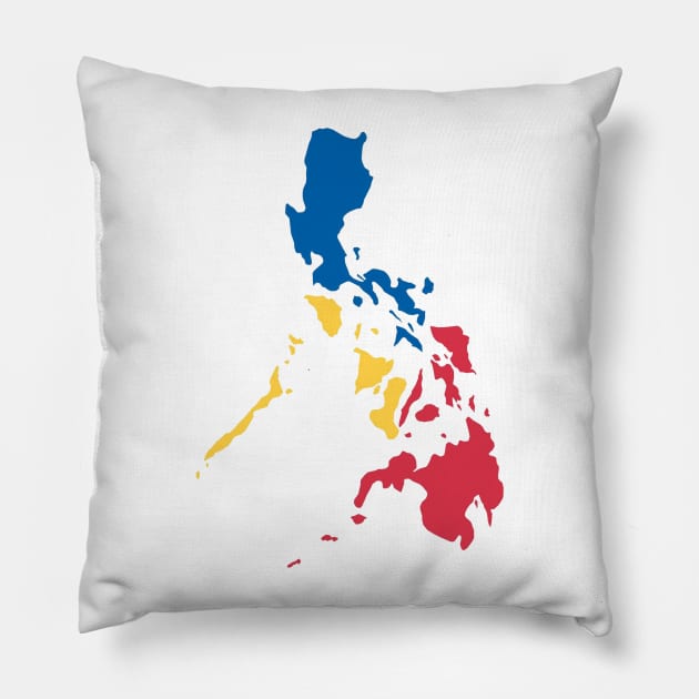 Philippines Filipino Map Sun and Stars Flag by AiReal Apparel Pillow by airealapparel