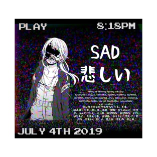 SAD VHS SAD JAPANESE ANIME AESTHETIC T-Shirt