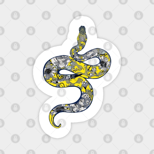 Floral Snake Magnet by Jess Adams