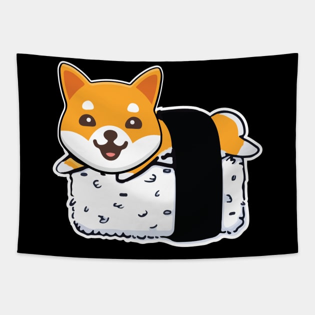 Shiba inu sushi doge doggo meme Tapestry by franzaled