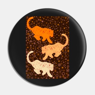 Psychedelic Tigers in the meadow Pin