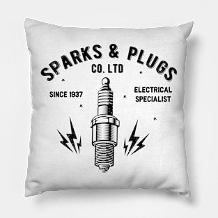 spark plugs retro sign Pillow