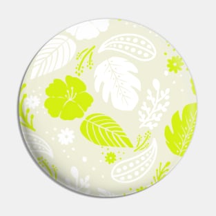 Foliage & Hibiscus Pattern - Green Pin