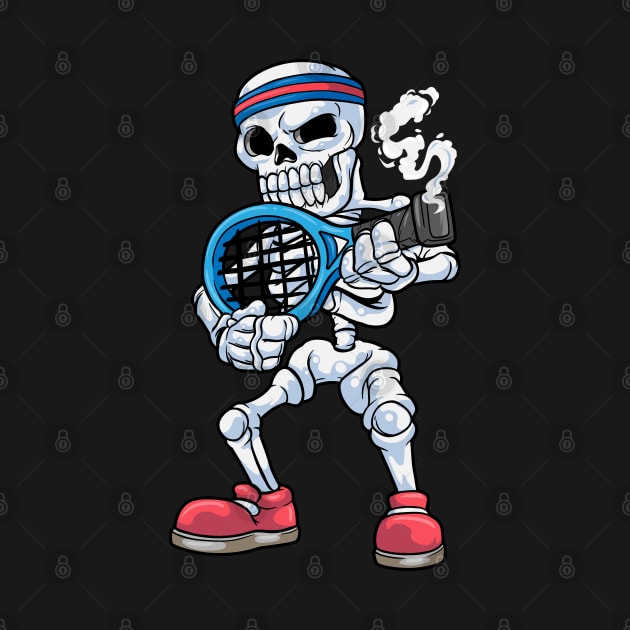 Skeleton as Tennis player with Headband by Markus Schnabel