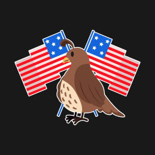 Quail American Flags T-Shirt