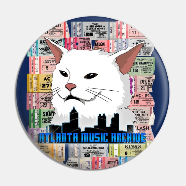 Atlanta Ticket Stub Cat Pin by TicketStubTees