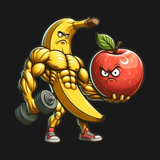 Muscular banana lifts huge apple T-Shirt