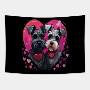 Miniature Schnauzer Couple Valentine Tapestry