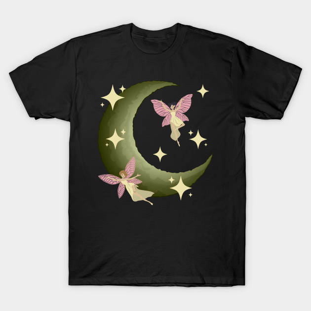 Fairycore Aesthetic Fairy Crescent Moon Fairies - Fairycore - T-Shirt