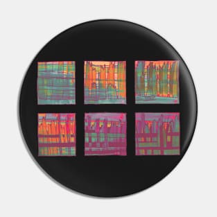 Liminal Space in Orange, Pink, Teal and Purple through 6 windows Pin