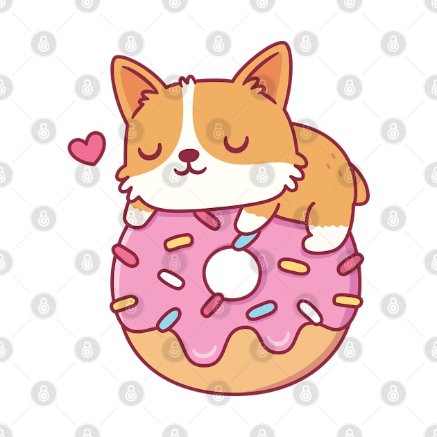 Cute Corgi On Donut Funny by rustydoodle