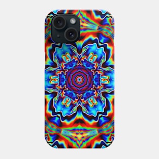 Psychedelic Kaleidoscope Flower Red Green and Blue Phone Case