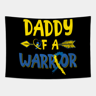 Daddy Of A Warrior down syndrome awareness Tapestry