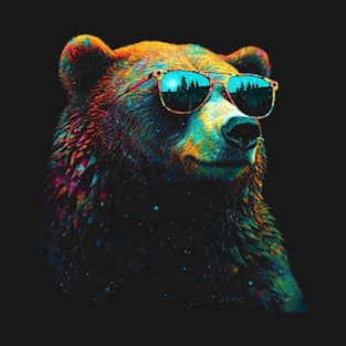 Bear Sunglasses Animal Colourful Forest Animals Bear T-Shirt