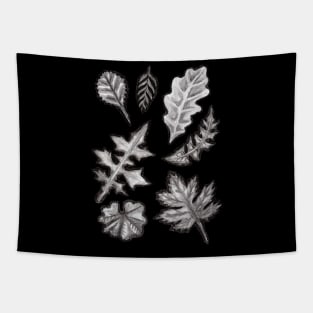 Grayscale Botanical Wildflowers Tapestry