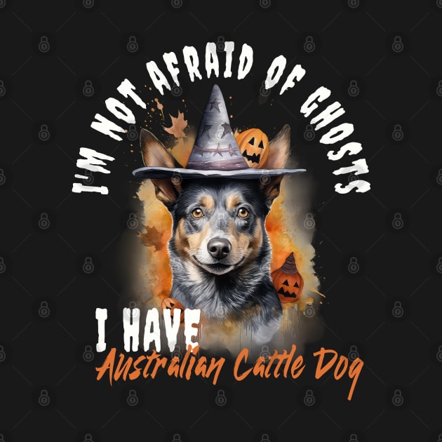 Australian Cattle Dog Ghost Guardian Vintage Halloween Funny by Sniffist Gang