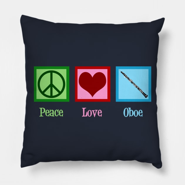 Cute Peace Love Oboes Pillow by epiclovedesigns