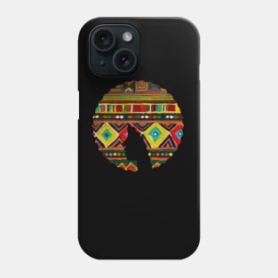 Afro Hair Woman with African Pattern, Black History Phone Case