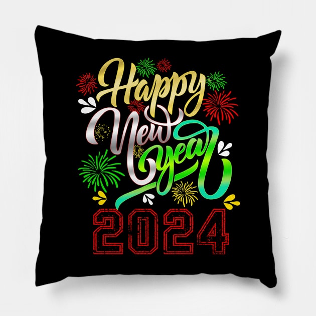 New Years Eve Party 2024 Christmas 2023 Happy New Year Xmas Pillow by Gendon Design